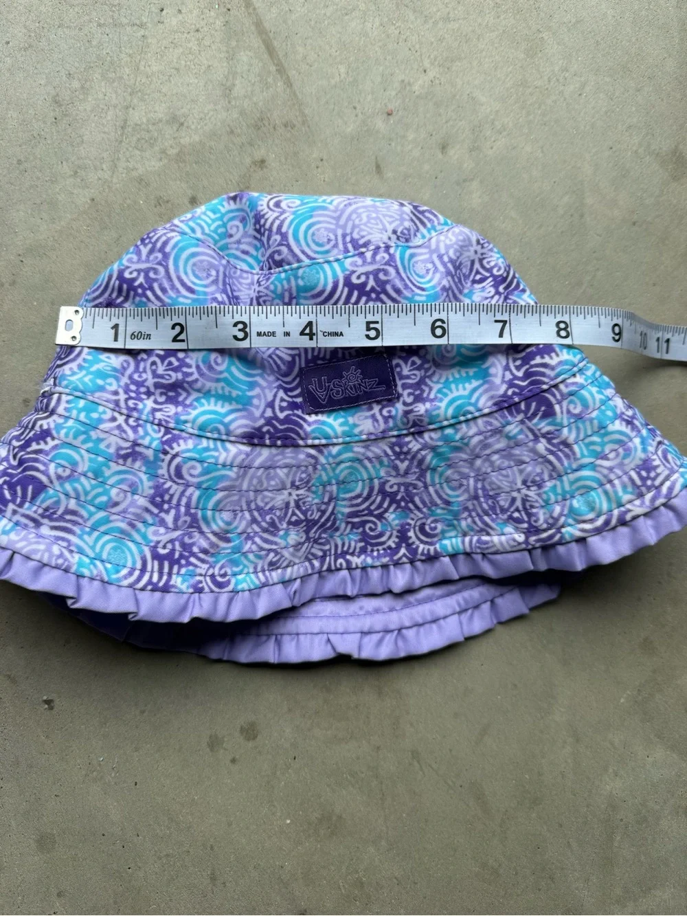 Skin Purple & Teal Swirl Bucket Hat girls reversible